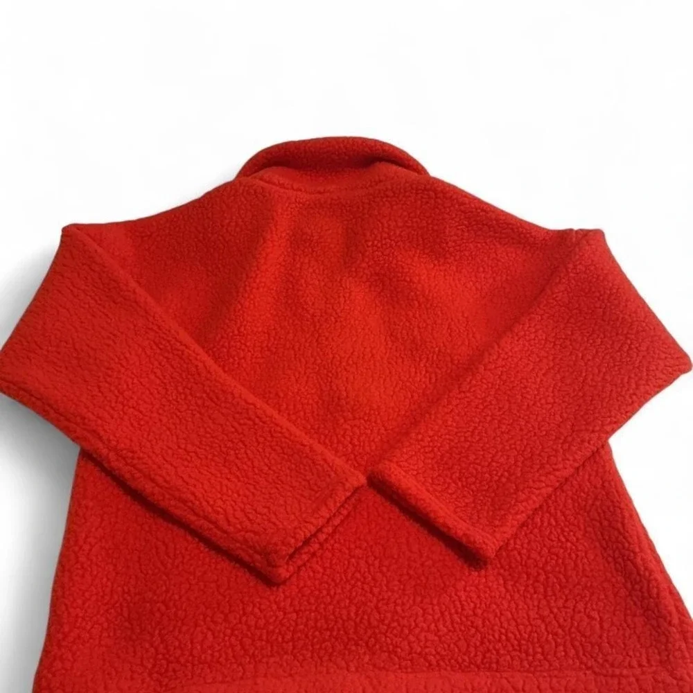 J.Crew Polartec Fleece Pullover Mens M Red/Orange NEW Sherpa Half Zip‎